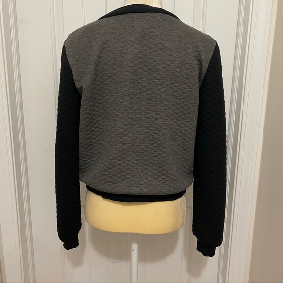 Sanctuary Quilted bomber jacket small black grey - Picture 3 of 6